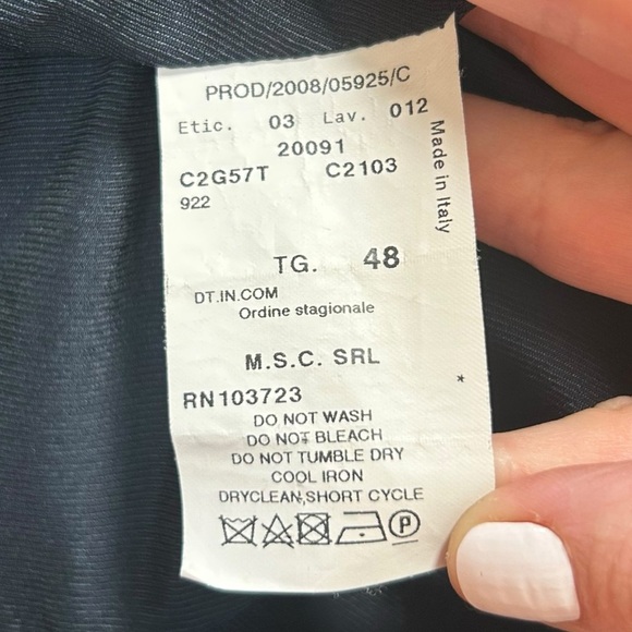 Emporio Armani - Virgin Wool Blazer Pin-Stripes, Size 14 US (SZ 48 IT) Navy Blue - Picture 16 of 16